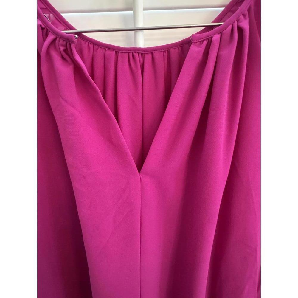 Amanda Uprichard long sleeve top with sheer sleeves and balloon hem size Large - Picture 8 of 8